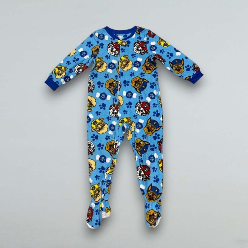 PAW Patrol Chase Marshall Rubble Fleece Footed Sleeper Pajamas Boys 4T